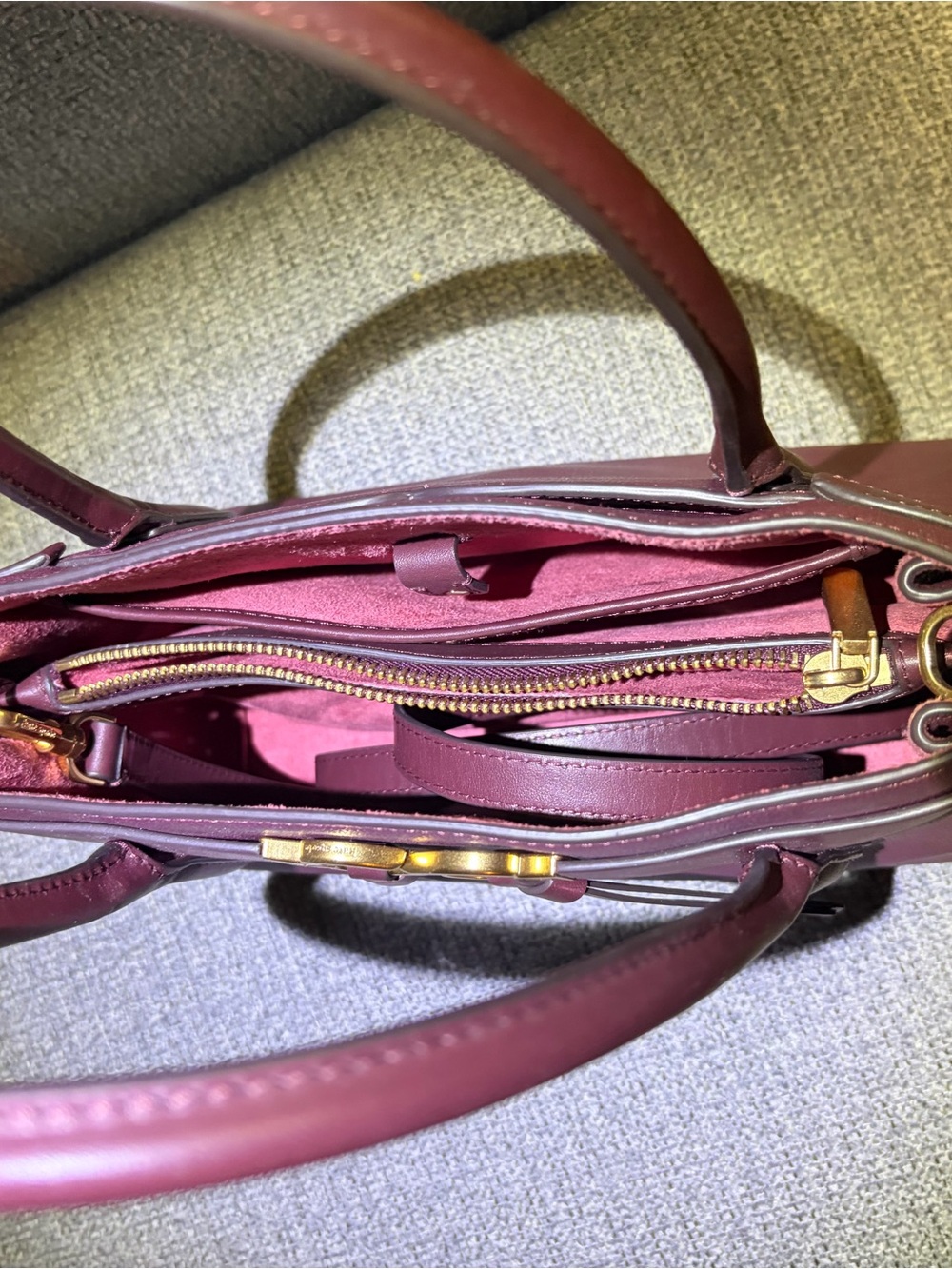 kate spade Burgundy Leather Satchel with Gold Hardware - Picture 4 of 4